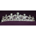 Promotion Flower Design Latest Silver Headwear Crystal nuptiale Prom Tiara